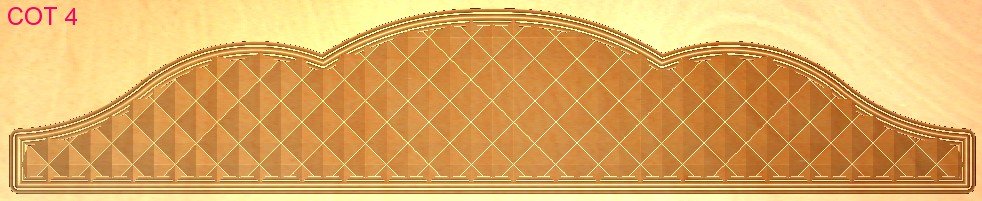 COT DESIGNS - COT-04 Elegant Diamond Lattice Headboard Relief Carving